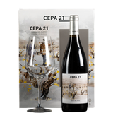Bouteille de Cepa 21 en étui avec verre
