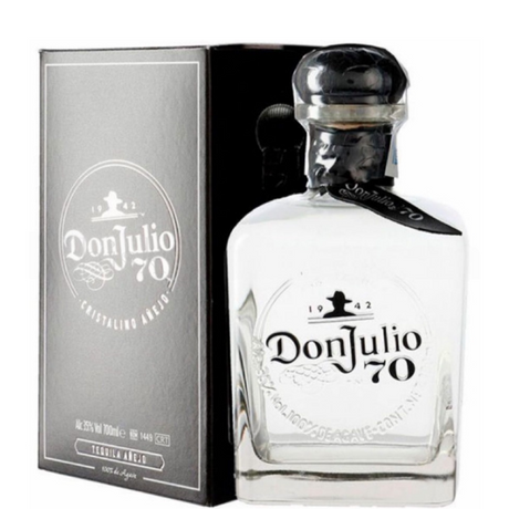 Bottle of Don Julio 70 crystalline with case
