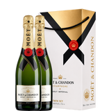 2 bouteilles de moet en coffret double
