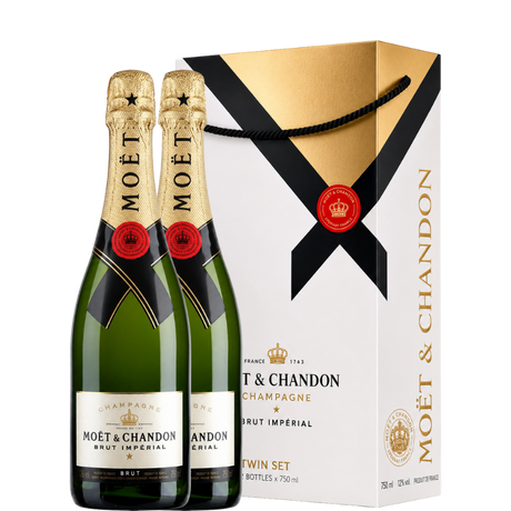 2 bouteilles de moet en coffret double